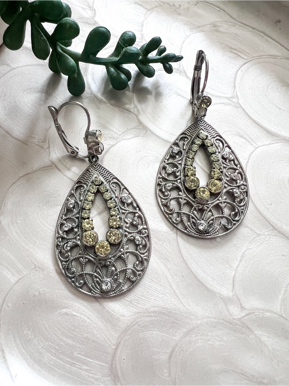 Sorrelli Lemon Zest Teardrop Filigree Earrings